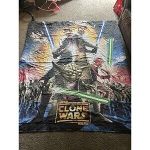 Star Wars The Clone Wars Comforter Yoda Anakin Asoka Obi 85x72” TWIN